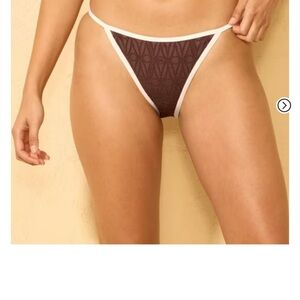 Wild Fable Chocolate and Ivory Lace Bikini Bottom
